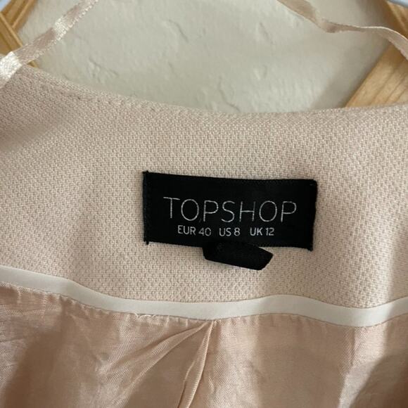 Topshop Jacket Women's 8 Molly Blazer Light Pink Workwear Casual Open Front - Picture 3 of 10